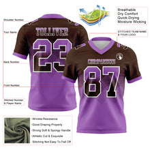 Charger l'image dans la galerie, Custom Brown Medium Purple-White Authentic Gradient Square Shape Flag Football Jersey