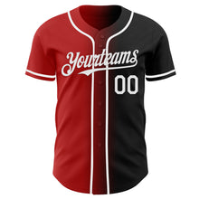 Load image into Gallery viewer, Custom Black White-Red Authentic Gradient Fashion Baseball Jersey