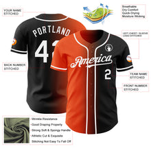 Load image into Gallery viewer, Custom Black White-Orange Authentic Gradient Fashion Baseball Jersey