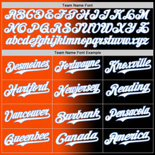 Load image into Gallery viewer, Custom Black White Orange-Light Blue Authentic Gradient Fashion Baseball Jersey