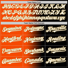 Load image into Gallery viewer, Custom Black White Orange-Old Gold Authentic Gradient Fashion Baseball Jersey