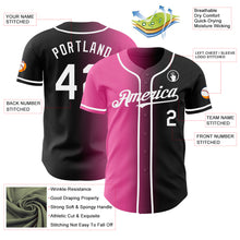 Load image into Gallery viewer, Custom Black White-Pink Authentic Gradient Fashion Baseball Jersey
