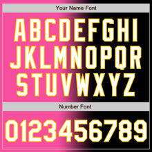 Load image into Gallery viewer, Custom Black White Pink-Yellow Authentic Gradient Fashion Baseball Jersey