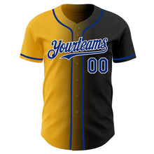 Load image into Gallery viewer, Custom Black Royal Gold-White Authentic Gradient Fashion Baseball Jersey