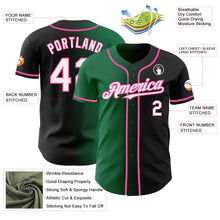 Load image into Gallery viewer, Custom Black White Kelly Green-Pink Authentic Gradient Fashion Baseball Jersey