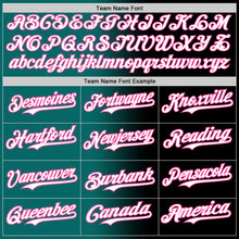 Load image into Gallery viewer, Custom Black White Teal-Pink Authentic Gradient Fashion Baseball Jersey
