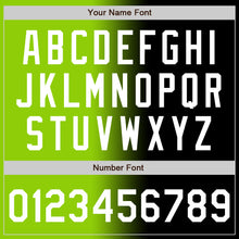 Load image into Gallery viewer, Custom Black White-Neon Green Authentic Gradient Fashion Baseball Jersey