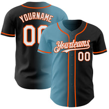 Load image into Gallery viewer, Custom Black White Shadow Blue-Orange Authentic Gradient Fashion Baseball Jersey