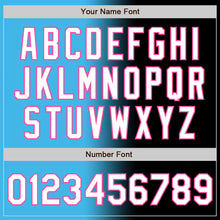 Load image into Gallery viewer, Custom Black White Sky Blue-Pink Authentic Gradient Fashion Baseball Jersey
