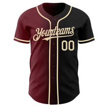 Charger l'image dans la galerie, Custom Black Cream-Burgundy Authentic Gradient Fashion Baseball Jersey