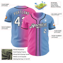 Charger l'image dans la galerie, Custom Light Blue White Pink-Black Authentic Gradient Fashion Baseball Jersey