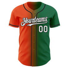 Charger l'image dans la galerie, Custom Kelly Green White Orange-Black Authentic Gradient Fashion Baseball Jersey