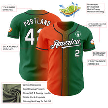 Charger l'image dans la galerie, Custom Kelly Green White Orange-Black Authentic Gradient Fashion Baseball Jersey