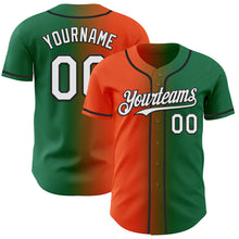 Charger l'image dans la galerie, Custom Kelly Green White Orange-Black Authentic Gradient Fashion Baseball Jersey