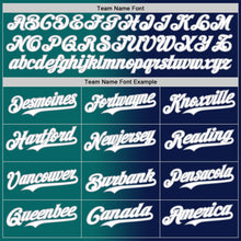 Load image into Gallery viewer, Custom Navy White Teal-Gray Authentic Gradient Fashion Baseball Jersey