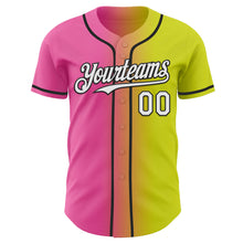 Charger l'image dans la galerie, Custom Neon Yellow White Pink-Black Authentic Gradient Fashion Baseball Jersey