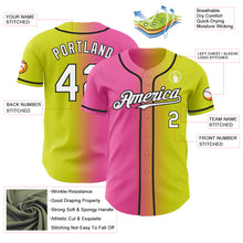 Charger l'image dans la galerie, Custom Neon Yellow White Pink-Black Authentic Gradient Fashion Baseball Jersey