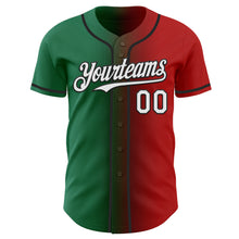 Charger l'image dans la galerie, Custom Red White Kelly Green-Black Authentic Gradient Fashion Baseball Jersey