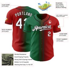 Charger l'image dans la galerie, Custom Red White Kelly Green-Black Authentic Gradient Fashion Baseball Jersey