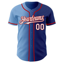 Charger l'image dans la galerie, Custom Royal White Light Blue-Red Authentic Gradient Fashion Baseball Jersey