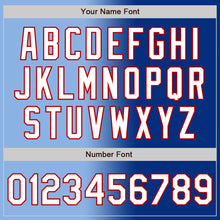 Charger l'image dans la galerie, Custom Royal White Light Blue-Red Authentic Gradient Fashion Baseball Jersey