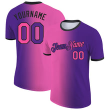 Загрузить изображение в средство просмотра галереи, Custom Purple Pink-Black Gradient Fashion Performance T-Shirt