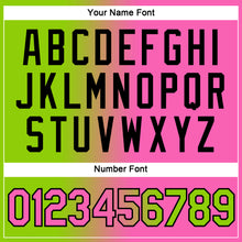 Laden Sie das Bild in den Galerie-Viewer, Custom Neon Green Pink-Black Gradient Fashion Performance T-Shirt