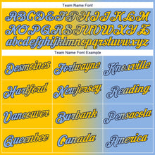 Laden Sie das Bild in den Galerie-Viewer, Custom Light Blue Yellow-Navy Gradient Fashion Performance T-Shirt