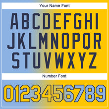 Laden Sie das Bild in den Galerie-Viewer, Custom Light Blue Yellow-Navy Gradient Fashion Performance T-Shirt