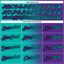Загрузить изображение в средство просмотра галереи, Custom Purple Aqua-Black Gradient Fashion Performance T-Shirt