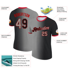 Load image into Gallery viewer, Custom Black Gray-Red Gradient Fashion Performance T-Shirt
