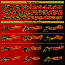 Load image into Gallery viewer, Custom Black Red-Old Gold Gradient Fashion Performance T-Shirt