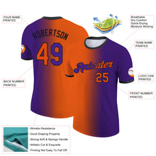 Загрузить изображение в средство просмотра галереи, Custom Purple Orange-Black Gradient Fashion Performance T-Shirt