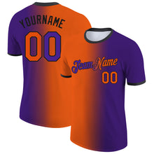 Загрузить изображение в средство просмотра галереи, Custom Purple Orange-Black Gradient Fashion Performance T-Shirt