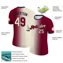 Load image into Gallery viewer, Custom Maroon Cream-Black Gradient Fashion Performance T-Shirt
