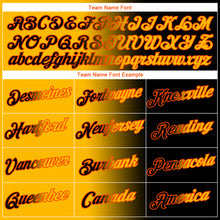 Laden Sie das Bild in den Galerie-Viewer, Custom Black Gold-Orange Gradient Fashion Performance T-Shirt