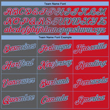 Laden Sie das Bild in den Galerie-Viewer, Custom Red Steel Gray-Light Blue Gradient Fashion Performance T-Shirt