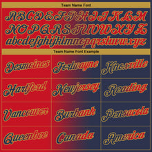 Charger l'image dans la galerie, Custom Navy Red-Old Gold Gradient Fashion Performance T-Shirt