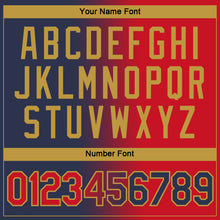 Charger l'image dans la galerie, Custom Navy Red-Old Gold Gradient Fashion Performance T-Shirt