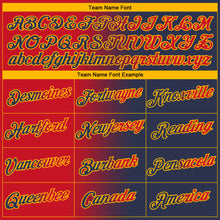 Charger l'image dans la galerie, Custom Navy Red-Gold Gradient Fashion Performance T-Shirt