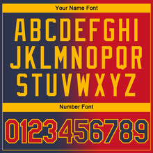 Charger l'image dans la galerie, Custom Navy Red-Gold Gradient Fashion Performance T-Shirt