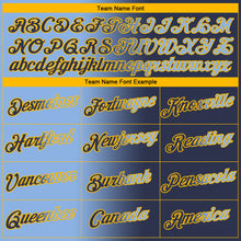 Загрузить изображение в средство просмотра галереи, Custom Navy Light Blue-Gold Gradient Fashion Performance T-Shirt