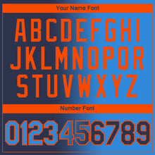 Загрузить изображение в средство просмотра галереи, Custom Navy Powder Blue-Orange Gradient Fashion Performance T-Shirt