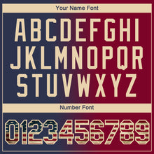 Laden Sie das Bild in den Galerie-Viewer, Custom Navy Vintage USA Flag Maroon-City Cream Gradient Fashion Performance T-Shirt