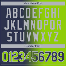 Charger l'image dans la galerie, Custom Navy Neon Green-Gray Gradient Fashion Performance T-Shirt