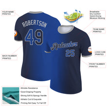 Charger l'image dans la galerie, Custom Navy Royal-Gray Gradient Fashion Performance T-Shirt