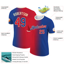 Load image into Gallery viewer, Custom Royal Red-Cream Gradient Fashion Performance T-Shirt