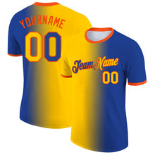 Load image into Gallery viewer, Custom Royal Yellow-Orange Gradient Fashion Performance T-Shirt