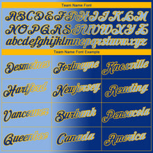 Load image into Gallery viewer, Custom Royal Light Blue-Gold Gradient Fashion Performance T-Shirt