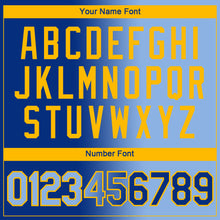 Load image into Gallery viewer, Custom Royal Light Blue-Gold Gradient Fashion Performance T-Shirt